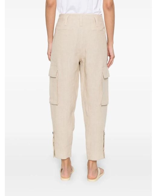 Brunello Cucinelli Natural Elegant Linen Trousers For