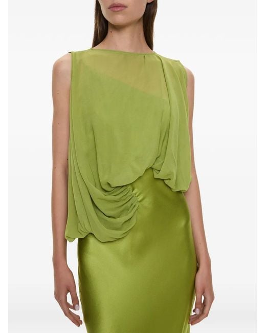 Christopher Esber Green Cumulus Draped Asymmetric Dress