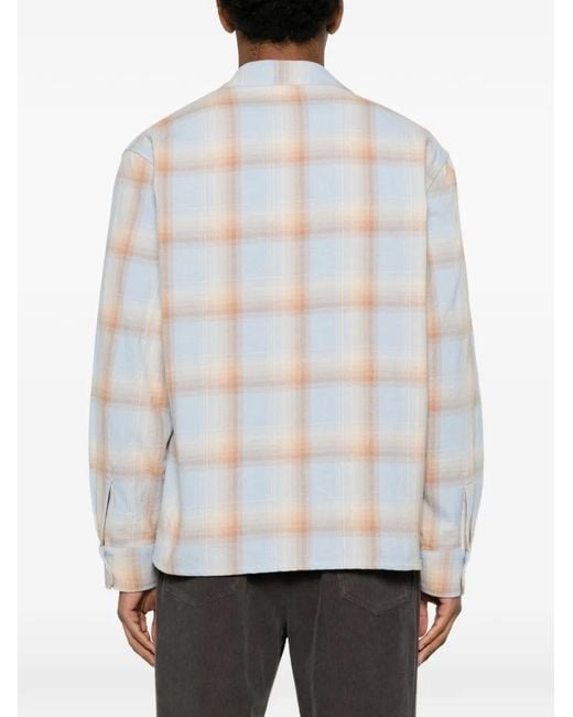 Second/Layer White Logan Ombre Checked Shirt for men