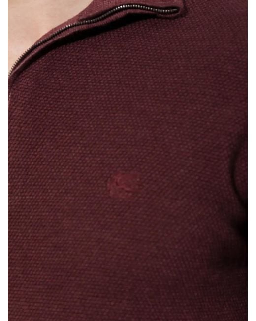 Etro Purple Quarter-Zip Wool Sweater for men