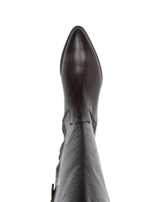 CURIOSITÉ Black 35Mm Leather Pointed-Toe Cowboy Boots
