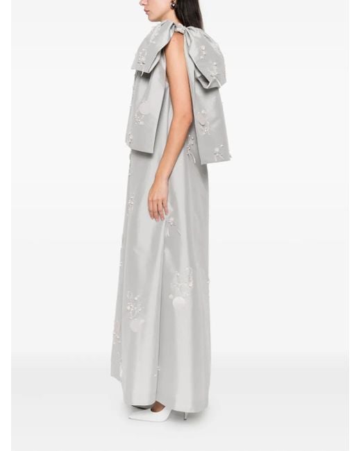 BERNADETTE White Winnie Embroidery Maxi Dress