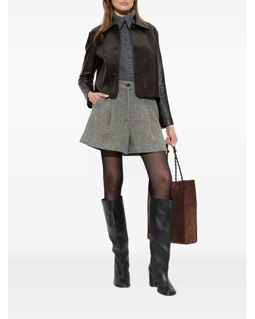 Arma Black Button-Up Leather Jacket