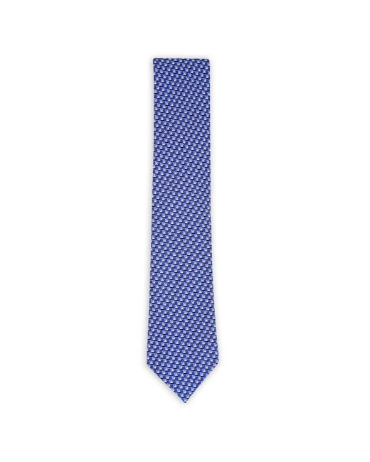 Zegna Blue Sailboat-Print Silk Tie for men