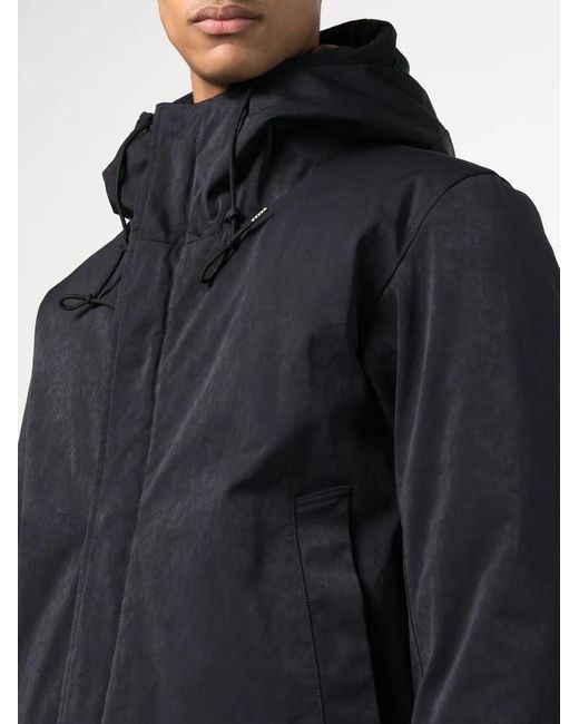 C P Company Blue Zip-Up Hooded Coat for men