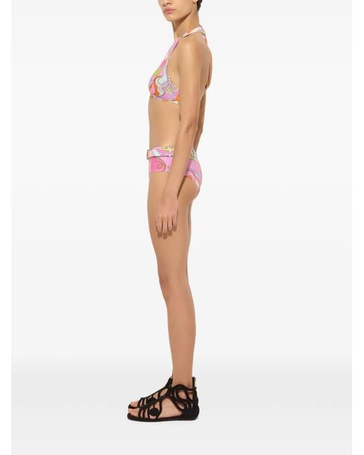 Emilio Pucci Pink Orchidee-Print Bikini Bottoms