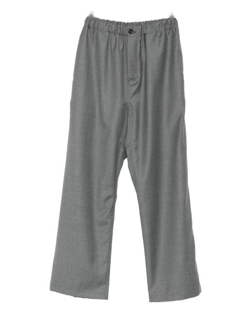 Sofie D'Hoore Gray Elasticated-Waist Wool Pants
