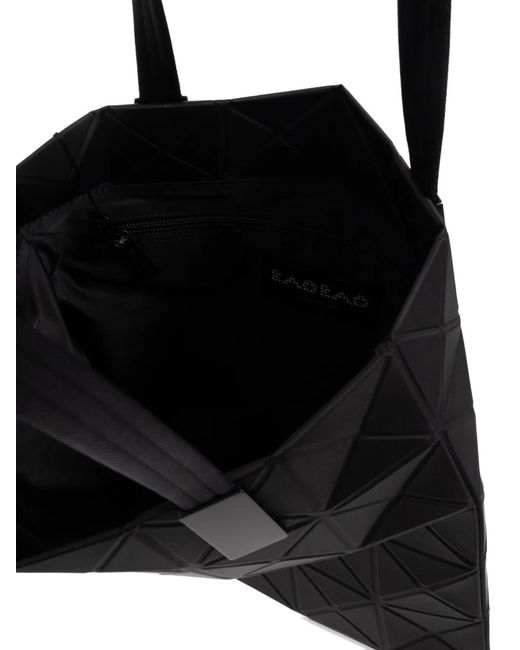 Issey Miyake Black Track Geometric-Pattern Tote Bag