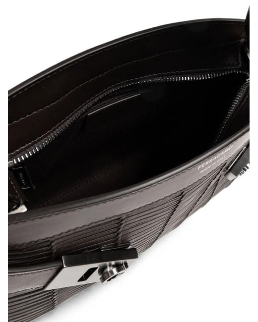 Ferragamo Black Hug Crossbody Bag for men