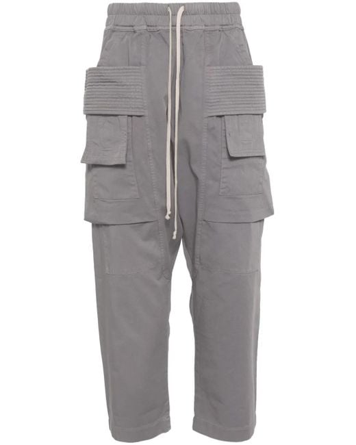 Rick Owens Gray Porterville Creatch Cargo Trouser for men