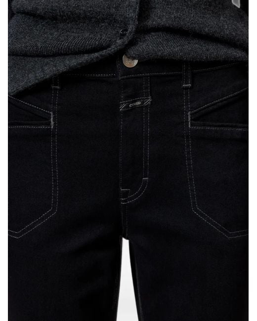 Closed Black Mira-X Contrast-Stitch Jeans