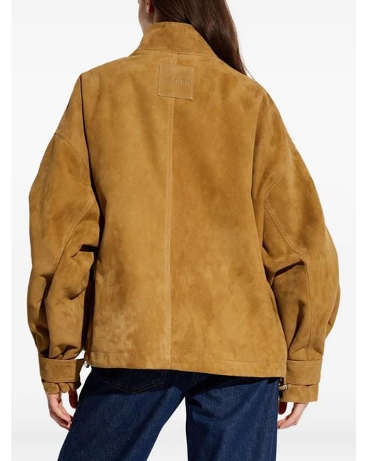 The Attico The Leather Jacket in het Brown
