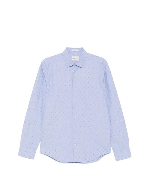 Gant Blue Chemise À Boutonnière Sur Le Devant for men
