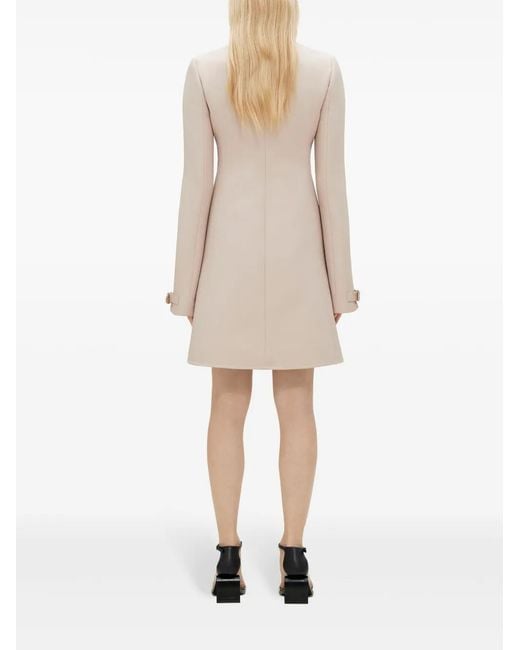 Courreges Natural Ellipse Twill Asymmetric Coat