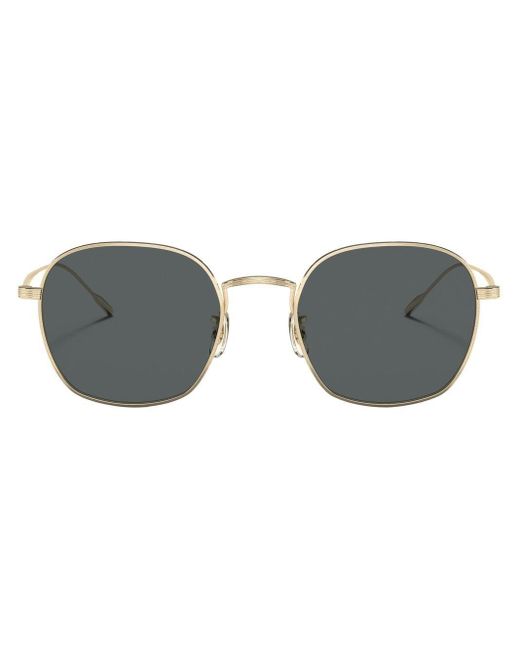 Oliver Peoples Adès Square-frame Titanium Sunglasses in Gold (Gray) | Lyst