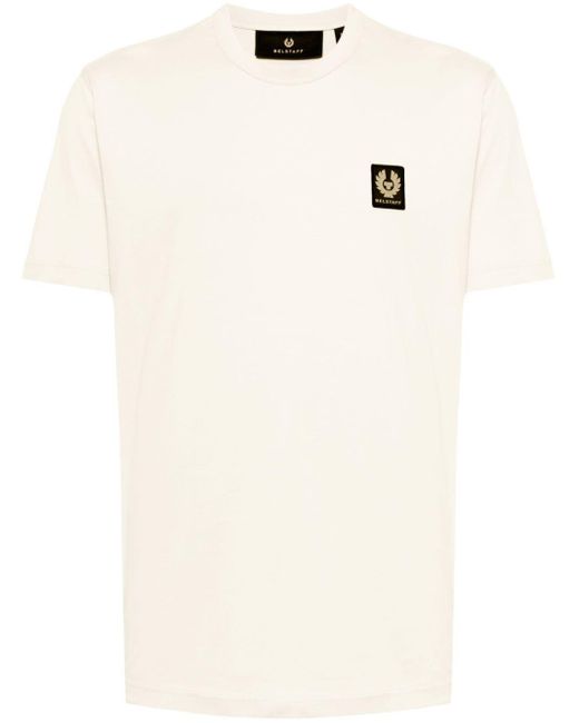 Belstaff Natural Logo-patch Cotton T-shirt for men