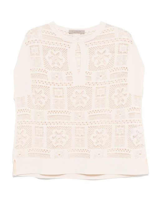 D.exterior Natural Open-Knit Tank Top