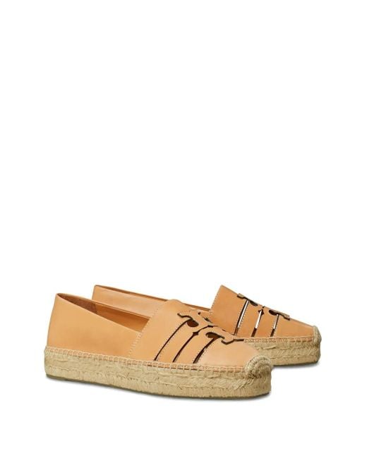 Tory Burch Brown Leather Espadrilles Ines