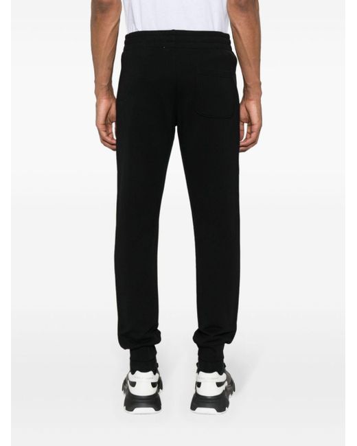 Moschino Black Logo-lettering Cotton Track Pants for men