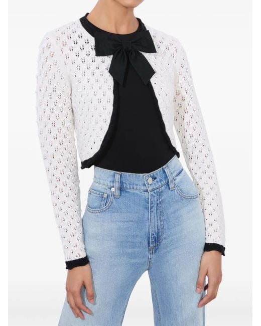 Cárdigan Dannie con lazo Alice + Olivia de color White