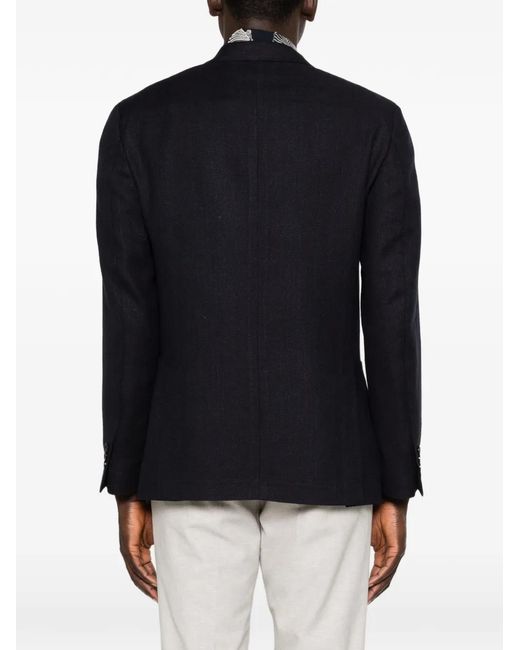 Lardini Blue Patch-Pocket Blazer for men