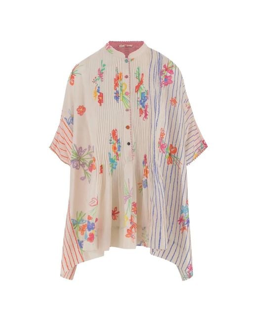 Péro White Chemise À Fleurs