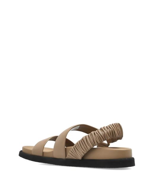 Max Mara White Leather Slingback Sandals