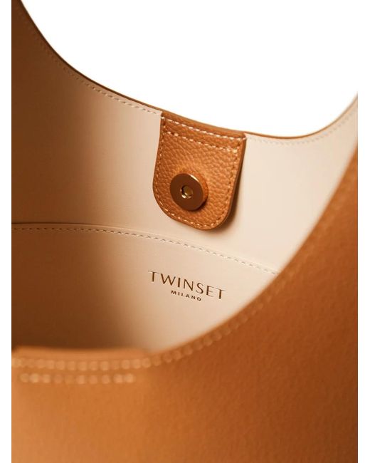 Twinset Brown Shoulder Bag With Rope Handle