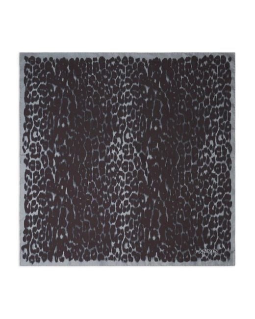 Lanvin Black Animal-Print Scarf