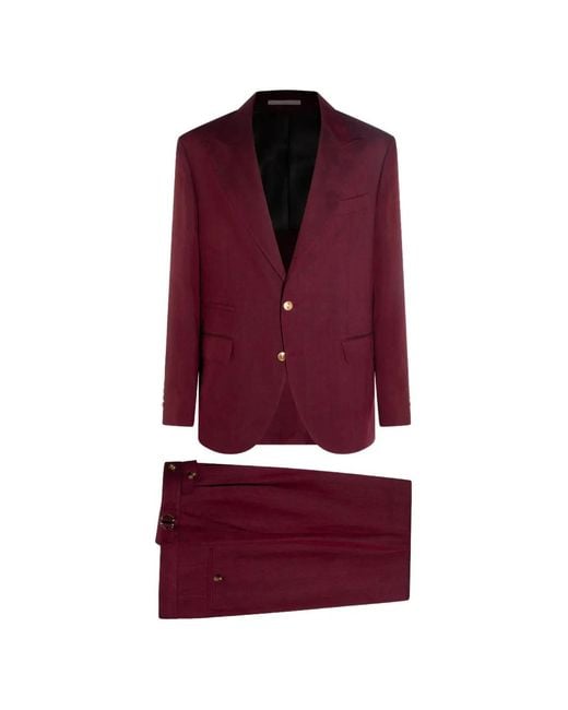 Brunello Cucinelli Purple Single-Breasted Suit for men