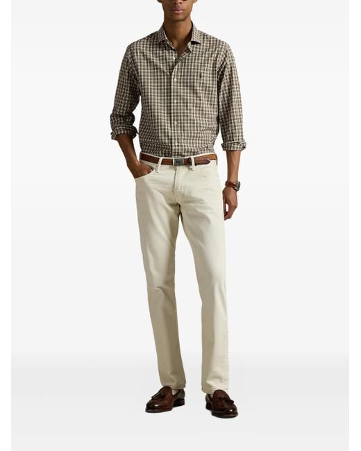 Polo Ralph Lauren Gray Check-Patterned Long-Sleeve Shirt for men