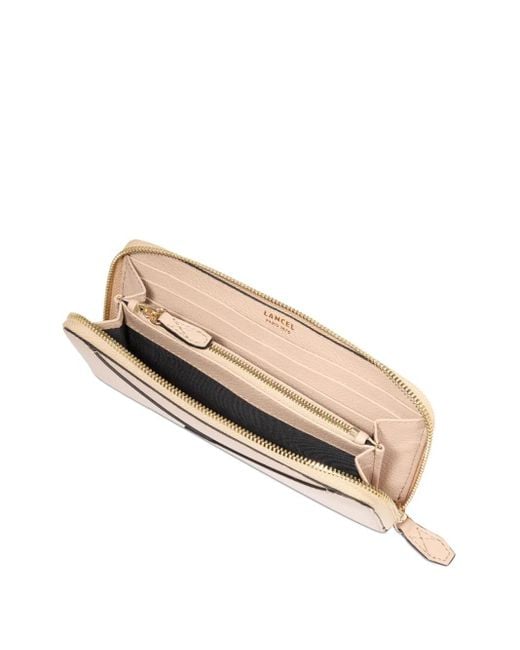 Lancel Enveloppe レザー ファスナー財布 Pink