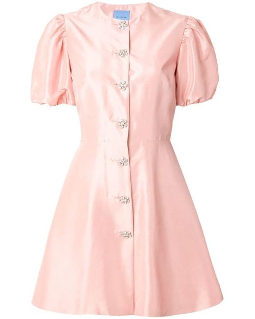 Macgraw Pink Sorbet Embellished Button Dress