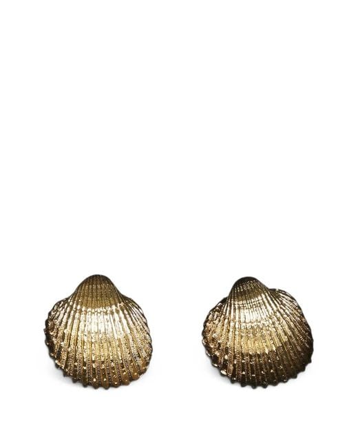 FEDERICA TOSI Metallic Shell-Motif Textured Earrings