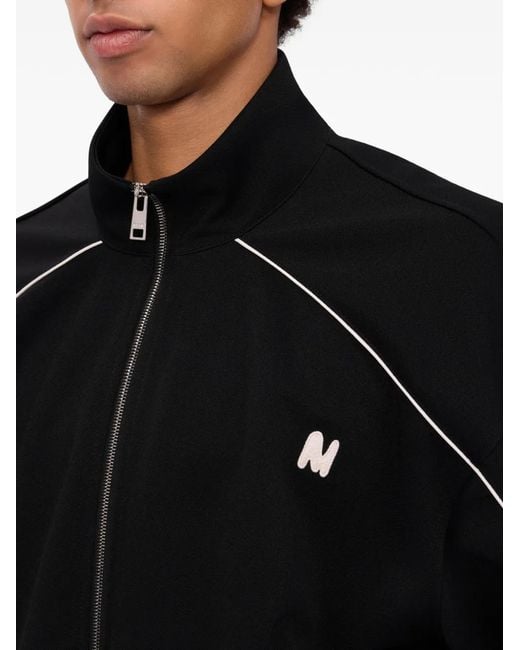 MSGM Black Zip-Up Sweatshirt for men