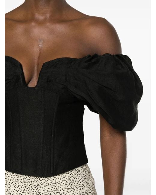 Cult Gaia Black Schulterfreies Samantha Oberteil