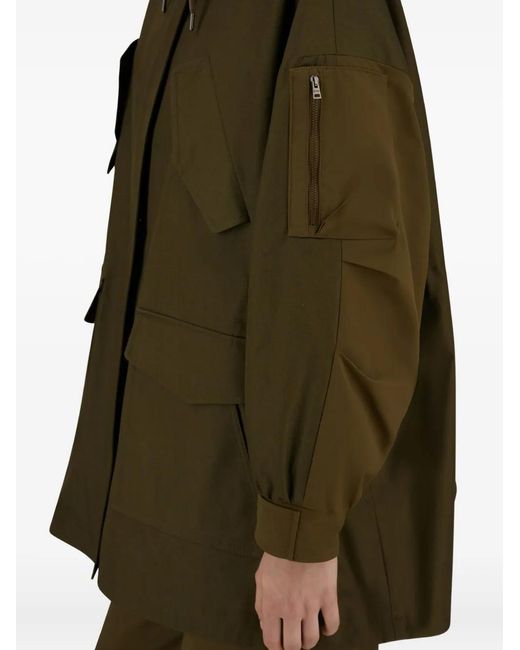Herno Green Hooded Flap-Pocket Jacket