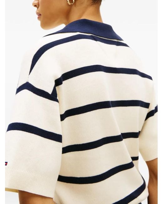 とんみ Tommy Hilfiger レディース ブルー ストライプ ニットトップ 【公式通販】