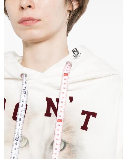 Maison Mihara Yasuhiro White Graphic-Print Drawstring Hoodie
