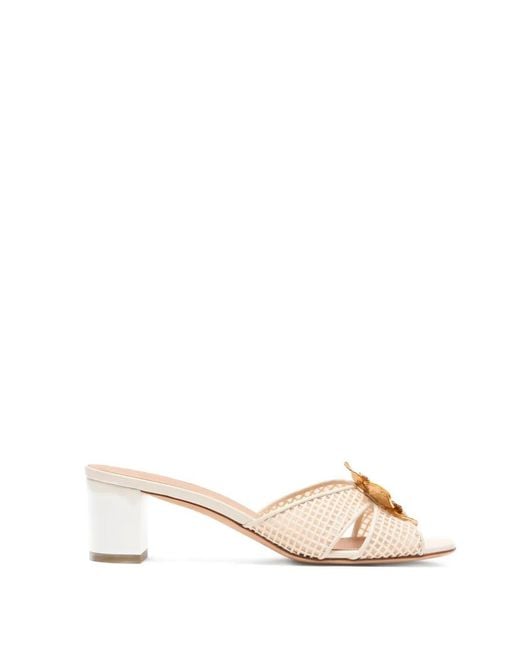Malone Souliers Natural Suri Floral-Detail Sandals