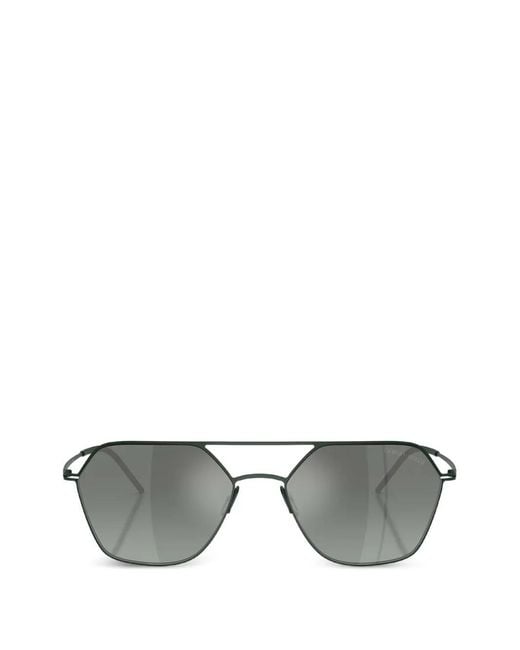 Giorgio Armani Gray Pilot-Frame Sunglasses for men