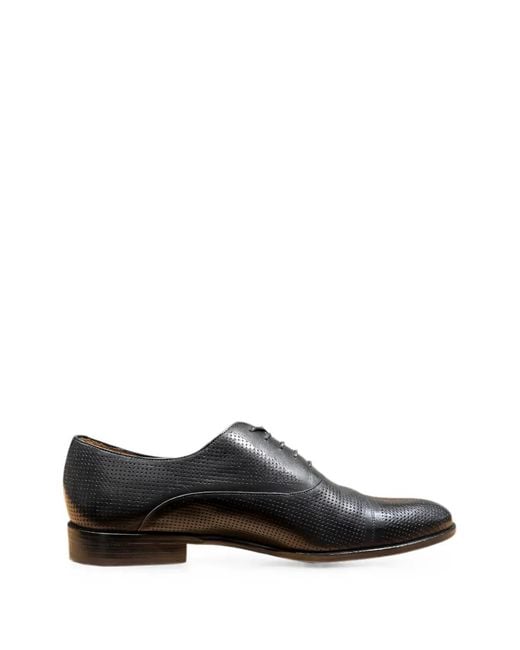 Pertini Black Leather Derby Shoes for men