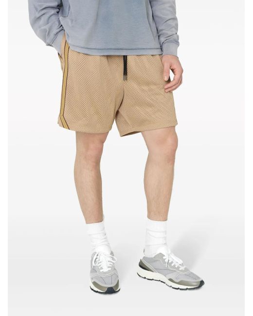 John Elliott Natural Stripe-detail Mesh Shorts for men