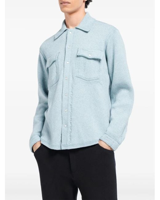 Barrie Blue Knitted Overshirt for men