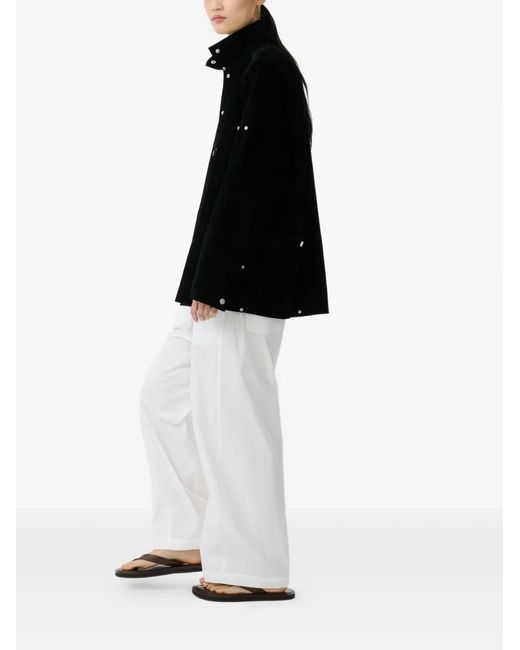 Studio Nicholson Black Dash Press-Stud Suede Jacket