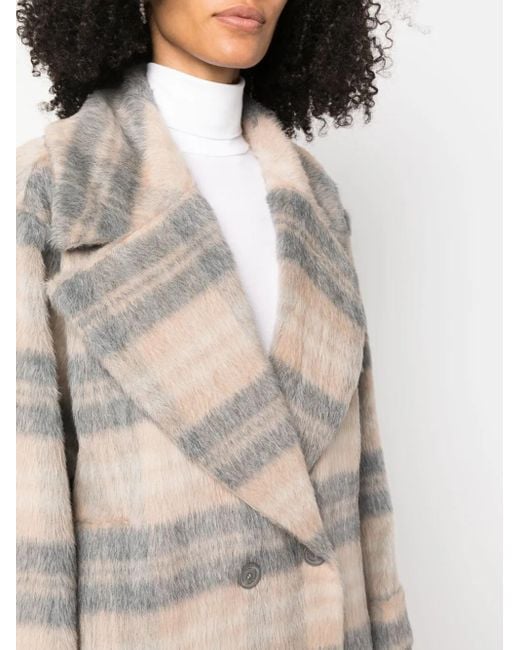 Fabiana Filippi Gray Double-Breasted Alpaca Wool Coat