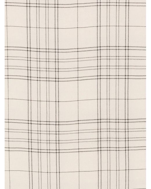 Destin Natural Check-Pattern Fringed Scarf