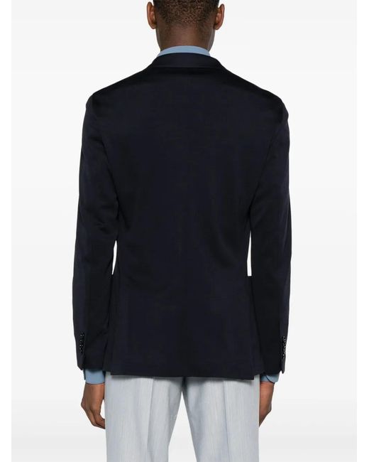 Lardini Blue Single-Breasted Wool-Blend Blazer for men