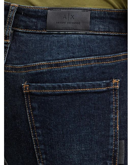 ARMANI EXCHANGE Blue Faded-Effect Skinny Jeans