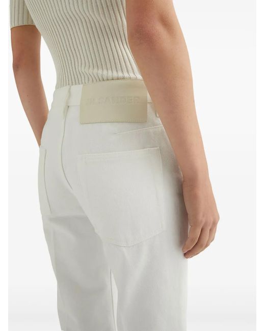 Jil Sander Flared Jeans in het White